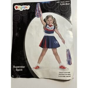 Disguise Cheerleader Superstar Spirit Halloween Dress Up Child Size L (4-6X)